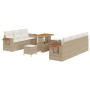 Conjunto de sofá de jardín 10 pcs beige y crema 90 x 55 x 71 cm