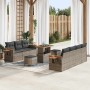 Conjunto de sofá de jardín 10 pcs Gris 90 x 55 x 71 cm