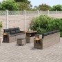 Conjunto de sofá de jardín 10 pcs Gris 90 x 55 x 71 cm