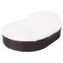 Tumbona de jardín con cortinas de ratán sintético marrón de vidaXL, Camas para exteriores - Ref: Foro24-42939, Precio: 367,26 €