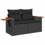 Conjunto de sofá de jardín Manual 11 pcs Negro 80 x 80 x 71 cm