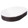 Tumbona de jardín con cortinas de ratán sintético marrón de vidaXL, Camas para exteriores - Ref: Foro24-42939, Precio: 367,26 €