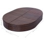 Gartenliege mit braunen Vorhängen aus synthetischem Rattan von vidaXL, Betten im Freien - Ref: Foro24-42939, Preis: 367,26 €,...