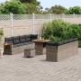 Conjunto de sofá de jardín Manual 11 pcs Gris 80 x 80 x 71 cm