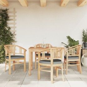 Juego de comedor para jardín 5 piezas madera maciza de teca de vidaXL, Conjuntos de jardín - Ref: Foro24-3155758, Precio: 814...