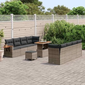 Conjunto de sofá de jardín Manual 11 pcs Gris 90 x 55 x 71 cm