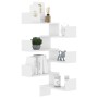 Wand-Eckregal 2 Stück glänzendes weißes Holz 40x40x50 cm von vidaXL, Regale und Regale - Ref: Foro24-807236, Preis: 31,84 €, ...
