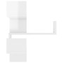 Estante de esquina pared 2 uds madera blanco brillo 40x40x50 cm