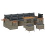 Conjunto de sofá de jardín Manual 10 pcs Gris 90 x 55 x 71 cm