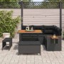 Conjunto de sofá de jardín 8 pcs Negro 100 x 100 x 71 cm