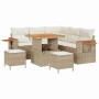 Conjunto de sofá de jardín 8 pcs beige y crema 80 x 80 x 71 cm