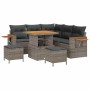 Conjunto de sofá de jardín con cojín 8 pcs Gris 80 x 80 x 71 cm