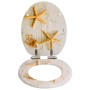 Asiento inodoro WC 2 uds tapa cierre suave MDF estrella de mar