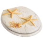 Asiento inodoro WC 2 uds tapa cierre suave MDF estrella de mar
