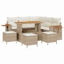 Conjunto de sofá de jardín 9 pcs beige y crema 110 x 55 x 71 cm