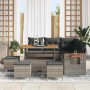 Conjunto de sofá de jardín 9 pcs Gris 110 x 55 x 71 cm