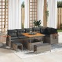 Conjunto de sofá de jardín 9 pcs Gris 100 x 100 x 71 cm