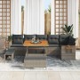 Conjunto de sofá de jardín 9 pcs Gris 100 x 100 x 71 cm
