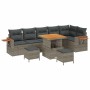 Conjunto de sofá de jardín con cojín 9 pcs Gris 80 x 80 x 71 cm