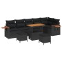 Conjunto de sofá de jardín 9 pcs Negro 90 x 55 x 71 cm