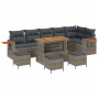 Conjunto de sofá de jardín 10 pcs Gris 110 x 55 x 71 cm