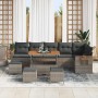 Conjunto de sofá de jardín 10 pcs Gris 110 x 55 x 71 cm