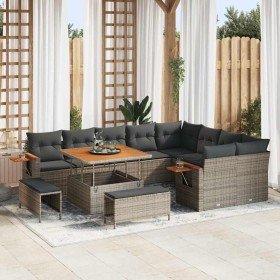 Conjunto de sofá de jardín 12 pcs Gris 100 x 100 x 71 cm