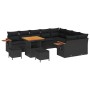 Conjunto de sofá de jardín Manual 12 pcs Negro 80 x 80 x 71 cm