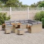 Conjunto de sofá de jardín con cojín 12 pcs beige y gris claro