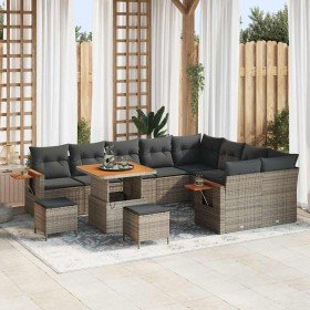 Conjunto de sofá de jardín Manual 12 pcs Gris 80 x 80 x 71 cm