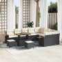 Conjunto de sofá de jardín 12 pcs Negro y crema 90 x 55 x 71 cm