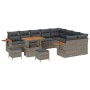 Conjunto de sofá de jardín 12 pcs Gris 90 x 55 x 71 cm