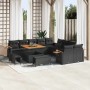 Conjunto de sofá de jardín 13 pcs Negro 100 x 100 x 71 cm
