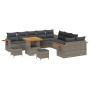 Conjunto de sofá de jardín 13 pcs Gris 80 x 80 x 71 cm