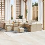 Conjunto de sofá de jardín 13 pcs beige y crema 90 x 55 x 71 cm