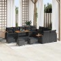 Conjunto de sofá de jardín 14 pcs Negro 110 x 55 x 71 cm