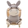 Burro balancín de peluche con respaldo gris 60x32x55 cm