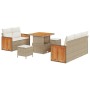 Conjunto de sofá de jardín 8 pcs beige y crema 80 x 80 x 71 cm