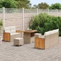 Conjunto de sofá de jardín 8 pcs beige y crema 80 x 80 x 71 cm