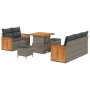 Conjunto de sofá de jardín con cojín 8 pcs Gris 80 x 80 x 71 cm