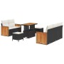 Conjunto de sofá de jardín 8 pcs Negro y crema 90 x 55 x 71 cm