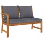 Acacia wood garden bench with dark gray cushions, 114.5 cm by vidaXL, Modular outdoor sofas - Ref: Foro24-311837, Price: 157,...