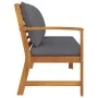 Gartenbank aus Akazienholz und dunkelgraue Kissen 114,5 cm von vidaXL, Modulare Sofas für den Außenbereich - Ref: Foro24-3118...