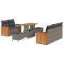 Conjunto de sofá de jardín con cojín 8 pcs Gris 90 x 55 x 71 cm