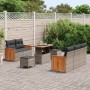 Conjunto de sofá de jardín con cojín 8 pcs Gris 90 x 55 x 71 cm