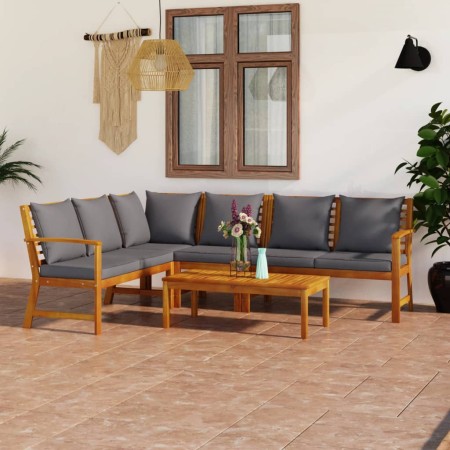 5-teiliges Gartenmöbel-Set mit Kissen aus massivem Akazienholz von vidaXL, Gartensets - Ref: Foro24-3057780, Preis: 633,02 €,...