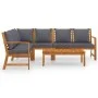 5-piece garden furniture set with solid acacia wood cushions by vidaXL, Garden sets - Ref: Foro24-3057780, Price: 624,71 €, D...