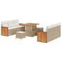 Conjunto de sofá de jardín 9 pcs beige y crema 80 x 80 x 71 cm