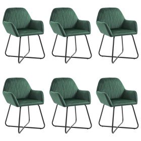 Sillas de comedor 6 unidades terciopelo verde Sillas de comedor 6 unidades terciopelo verde