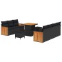 Conjunto de sofá de jardín Manual 10 pcs Negro 80 x 80 x 71 cm